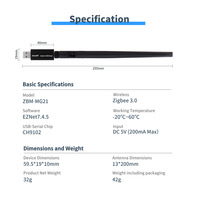 Coordinador USB Zigbee 3.0 EFR32MG21, Compatible con Home Assistant, ZigBee2MQTT, ioBroker, MQTT, Actualización de Firmware Matter