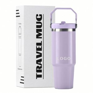 Vaso Térmico Personalizado con Logotipo de 30 oz, Taza de Café de Acero Inoxidable de Doble Pared con Aislamiento al Vacío, Vasos de Viaje para Auto de 30 oz con Asa y Tapa - Product Image 1