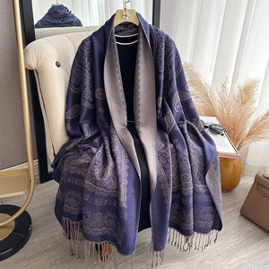 Women's Winter High <strong>Sensation</strong> Warm Shawl New Style Double-Sided Cashmere Scarf Printed Cashew <strong>Nut</strong> Polyester Wholesale - Product Image 4
