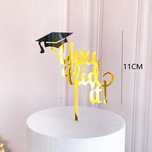 Décorations de gâteaux en acrylique pour la saison des diplômes, inserts de drapeaux de célébrités d'Internet, cartes de cérémonie pour étudiants, décorations de gâteaux - Product Image 6