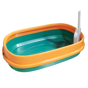 Star Fun Open Litter <b>Box</b> Medium Size With Scoop Semi Enclosed <b>Cat</b> Supplies - Product Image 1