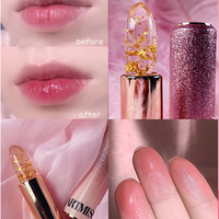 Cosmétiques végétaliens personnalisés maquillage rouge à lèvres marque privée soutenu baume à lèvres hydratant bâton d'or transparent
