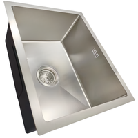 Undermount Évier de cuisine fait main en acier inoxydable Bol unique Petit évier de bar de cuisine Ensemble pour les distributeurs
