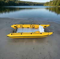 Bateau Catamaran Gonflable de 14 pieds, Bateau Gonflable pour 6 Personnes, Mini Bateau Catamaran