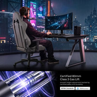 Chaise de jeu robuste en similicuir et velours, ergonomique, avec accoudoirs et appui-tête 2D, et inclinaison à 90° (OEM/ODM) ° -155 °   Inclinaison arrière