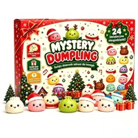 Calendrier de l'Avent de Noël : Boîte Mystère 24 Pièces – Ensemble de Jouets Squishy Anti-stress en Forme de Ravioli – Compte à Rebours Surprise – Cadeau de Fêtes pour Adolescents et Adultes