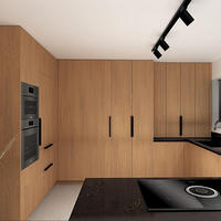 Conception Sur Mesure Aménagement Complet de Maison en Bois Meubles Modulaires en Bois Massif Armoire de Cuisine Moderne avec Îlot Central