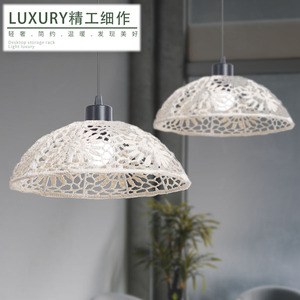 Bohemian Cotton <b>Rope</b> Lampshade Bell Shape Off White Eco Friendly Fabric Pendant <b>Light</b> Cover For Bedroom Homestay Hotel - Product Image 1