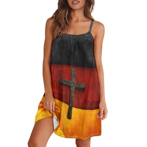 2025 Mùa Hè Tùy Chỉnh Cờ Sundress Lgbtq + Cầu Vồng Chắp Vá Thấp Cắt Backless Bãi Biển Ăn Mặc Co Giãn Cotton S-5XL Số Lượng Lớn - Product Image 1