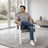 Chaise Adirondack moderne bicolore, robuste, pour l'extérieur, résistante à l'eau, en HDPE, pour jardin, terrasse, piscine, salle à manger, parc