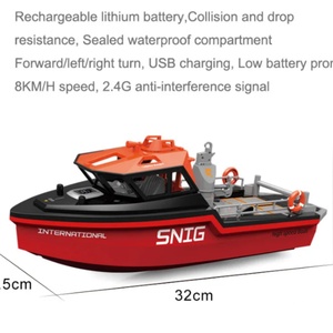 เรือบังคับวิทยุ SJY-TX694 2.4G ขนาด 1/32 มอเตอร์ไร้แปรงถ่านทรงพลัง ระยะไกล ควบคุมด้วยรีโมทไร้สาย ของเล่นเรือกู้ภัย - Product Image 4