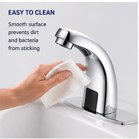 Robinet de lavabo intelligent à capteur automatique sans contact en alliage de zinc, eau froide uniquement, vente en gros