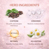 Sérum Contour des Yeux au Rétinol, Caféine et Céramide – Soin Illuminateur, Liftant et Raffermissant avec Applicateur à Billes – Réduit les Poches sous les Yeux