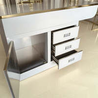 Table de traitement vétérinaire en acier inoxydable, table d'examen pour animaux avec armoire de rangement et tiroirs pour clinique vétérinaire