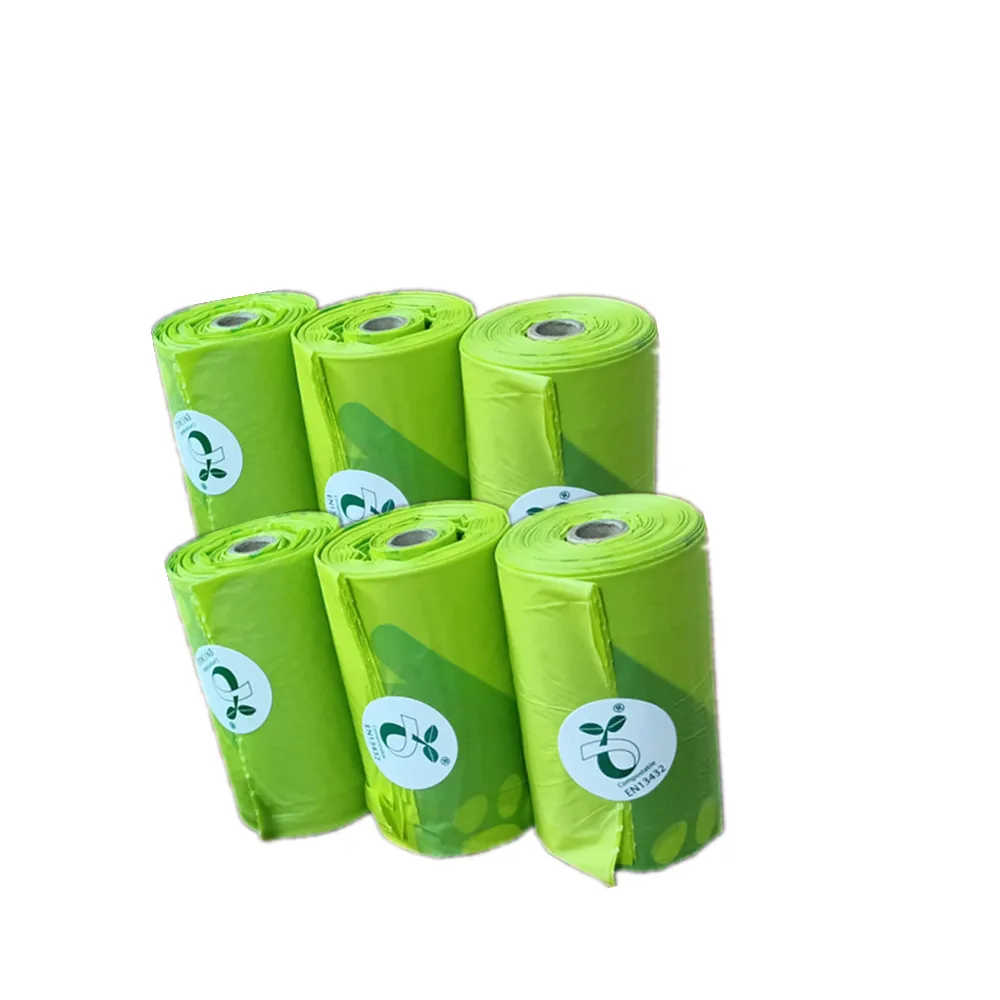 Bolsas biodegradables de polietileno para residuos de mascotas, bolsas para excrementos de perro, venta al por mayor