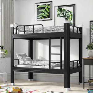 Xingte Assemblage Personnalisable Moderne Métal <span class=keywords><strong>Double</strong></span> Acier <span class=keywords><strong>Lit</strong></span> Superposé <span class=keywords><strong>Lit</strong></span> Loft Pleine Grandeur pour Étudiant Dortoir et Appartement - Product Image 1