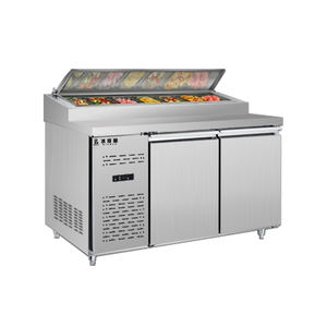 Réfrigérateur de stockage à <span class=keywords><strong>froid</strong></span> de fruits <span class=keywords><strong>sous</strong></span> le comptoir Cuisine commerciale Table de préparation en acier inoxydable Réfrigérateur établi - Product Image 4