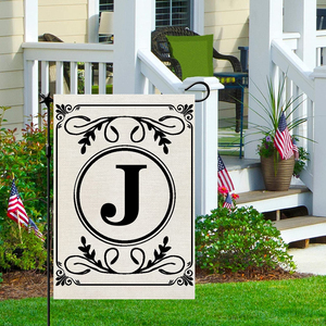 Sản Phẩm Khuyến Mại Cờ Sân Vườn Chữ Cái Đầu Tiên 12X18 Inch Chữ Lồng Hai Mặt Bằng Vải Lanh Tên Cuối Trang Trí Cờ Vườn J Tùy Chỉnh - Product Image 2