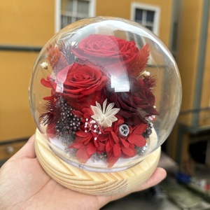 Vase rond artisanal <span class=keywords><strong>en</strong></span> <span class=keywords><strong>verre</strong></span> <span class=keywords><strong>soufflé</strong></span> avec base <span class=keywords><strong>en</strong></span> bois pour arrangements floraux et décorations <span class=keywords><strong>de</strong></span> mariage et <span class=keywords><strong>de</strong></span> maison - Product Image 3