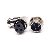 16mm GX16 3 pines enchufe de aviación conector de radio ángulo recto para cargador