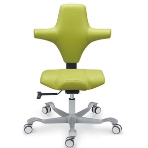 Ke Ming Ergonomic Office Chair Fluorescent Yellow Leather Swivel Height Adjustable With Integrated Armrest And <b>Backrest</b> Design - Product Image 5
