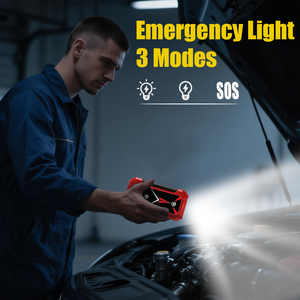 Sạc dự phòng ô tô 10000mAh mạnh mẽ, thiết kế mới, máy khởi động bình ắc quy di động, đèn LED cho xe tải, xe máy - Product Image 6