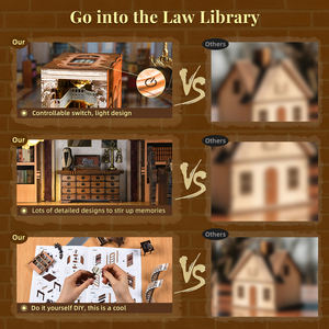 Kit de Mini Librerí<span class=keywords><strong>a</strong></span> Minicity, Decoración en Miniatura para Estanterí<span class=keywords><strong>a</strong></span> de Libros, Luces LED, Regalo para Adultos, Adolescentes, Familiares y Amigos (Biblioteca de <span class=keywords><strong>Derecho</strong></span>) - Product Image 5