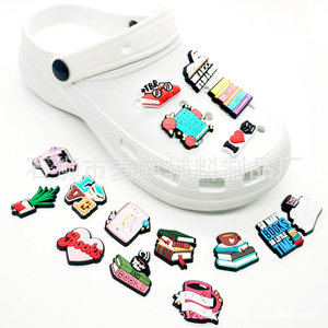 Accessoires de mode <span class=keywords><strong>pour</strong></span> chaussures : Breloques décoratives unisexe en PVC souple, à coller, <span class=keywords><strong>pour</strong></span> DIY, avec motif fleur et trou, amovibles et mignonnes - Product Image 3