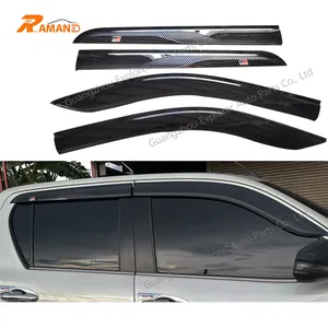 Visera de puerta de coche de fibra de carbono RAMAND para Hilux GR parasol protector de lluvia ventana visera de puerta protector de lluvia para Toyota Hilux GR Sport
