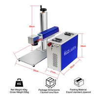 Nouvelle machine de gravure et de marquage laser à fibre 30W de haute précision, refroidissement par air, pour stylos à bille en aluminium CNC, CE LAS