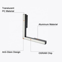 Rail lumineux magnétique en forme de L géométrique, anti-éblouissement, luminaire LED linéaire pour l'éclairage intérieur résidentiel et commercial