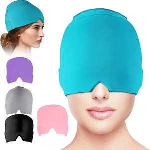 Migraine Relief Cap Headache Hat Gel <b>Hot</b> <b>Cold</b> Therapy Ice Cap for Relieve Pain Ice <b>Cold</b> Compress Head Wrap Gel Cap Eye Mask for - Product Image 1