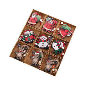 Ensemble de pendentifs en bois en forme de rennes, 3 pièces, décoration de Noël à suspendre, décoration d'arbre - Product Image 4