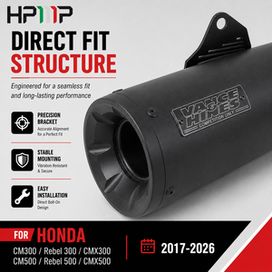 Tubo de escape de acero inoxidable 304 con silenciador deslizable para <span class=keywords><strong>HONDA</strong></span> <span class=keywords><strong>Rebel</strong></span> 300 500 CM300 CMX300 CM500 <span class=keywords><strong>CMX500</strong></span> 2017-2026, piezas - Product Image 3