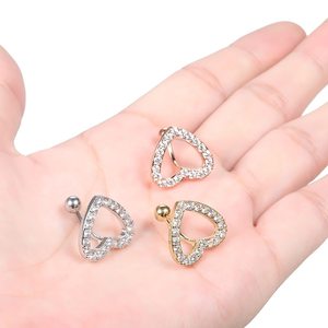 Nueva moda corazón invertido 316L Acero inoxidable ombligo anillo circón incrustaciones Sexy Body Pier con ajuste de Garra Para bodas Piercing - Product Image 5