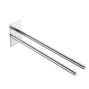 Porte-serviettes en fer auto-adhésif sans perçage avec finition dorée, résistant à la rouille, design moderne pour usage hôtelier - Product Image 4