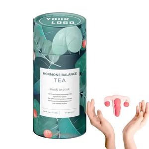 Thé aux feuilles de framboise rouge biologique personnalisé, saveur réchauffante de l'utérus, thé aux herbes pour l'équilibre hormonal pour les femmes - Product Image 1