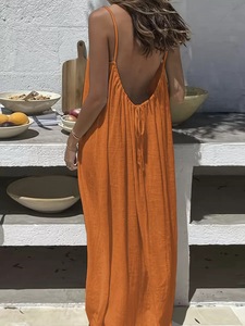 Yuhong 2026 Nuovo Abito Lungo da Donna Senza Colletto, Casual Primaverile, Vestito Comodo con Spalline e Logo Personalizzato per Feste e Occasioni Speciali - Product Image 6
