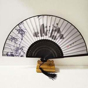 Abanicos de Seda Chinos Hechos a Mano de 21 cm, Abanicos de Bambú Portátiles Ecológicos para Mujer, Diseño de Dibujos Animados de Flores y Ángeles para Verano - Product Image 2