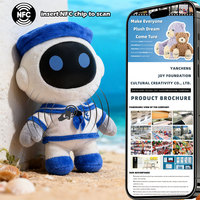 Juguete de Peluche Personalizado de Robot Marinero con Cara de Vinilo 3D, Figura de Peluche OEM ODM con Chip NFC, Juguete de Decoración Personalizada para Caja Sorpresa