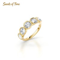 Bague d'éternité moderne en argent massif 925 avec moissanite ovale taillée de 0,26 ct pour la vente en gros en marque blanche pour femmes