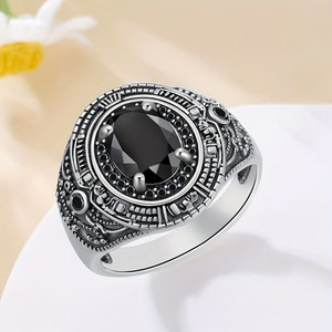 Anello Vintage Bohemien con Zirconi Intarsiati da Donna, Gioiello Elegante e alla Moda - Product Image 6