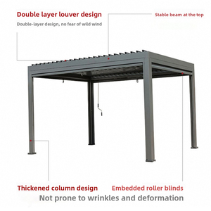 Pavillon électrique intelligent en alliage d'aluminium pour <span class=keywords><strong>l</strong></span>'extérieur Villa Garden Sunshine Room Shading Rain Stores Facilement Assemblé Windproof - Product Image 5