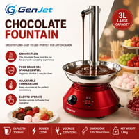 Fontaine à chocolat en acier inoxydable 250W avec moteur en cuivre pur, 5 niveaux, capacité 3L, entraînement par vis sans fin, unité commerciale pour événements