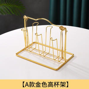 Portavasos Dorado de Hierro con Escurridor, Diseño Cuadrado Moderno para Almacenamiento de Tazas en el Hogar, Uso en Sala de Estar - Product Image 5