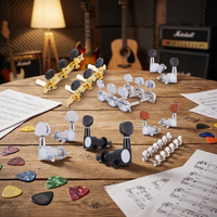Bouton en chrome entièrement fermé pour guitare et ukulélé, finition non enduite, durable et agréable au toucher, modèle UK00
