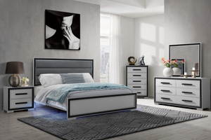 2025 Modern Minimalist Two-Drawer Nightstand Gray <b>Black</b> Wood Bedroom Furniture Convertible Adjustable for Hotel Apartment - Product Image 6