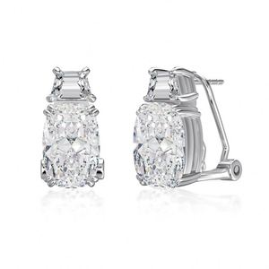 ต่างหูหนีบแบบติดหู Dylam High Top Jewelry เงินแท้ 925 ประดับเพชรซีกอนเซียเกรด 8A แบบฝังเต็ม สำหรับผู้หญิง - Product Image 1