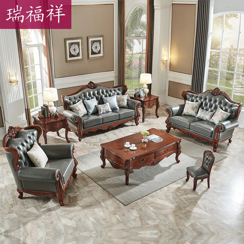 Роскошные Антикварные Кожаные Диваны в американском стиле для гостиной, домашняя мебель N279