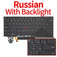 Teclado US/RU para Lenovo ThinkPad X1 Carbon Gen2/3/4/5/6/7/8/9/10/11/12/13 3rd 4/5/6/7/8/9/10/11/12/13th con retroiluminación
